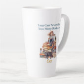 Te veel boeken of katten latte mok (Rechterhoek)
