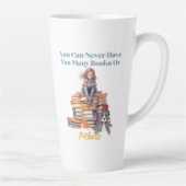 Te veel boeken of pitbulls latte mok (Rechts)