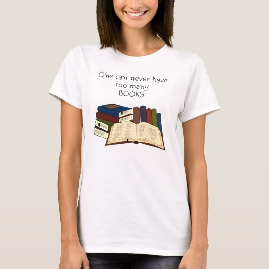 Te veel boeken?! t-shirt (Voorkant)