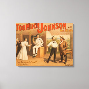 "Te veel Johnson" - Twee Mannen die het theater be Canvas Afdruk
