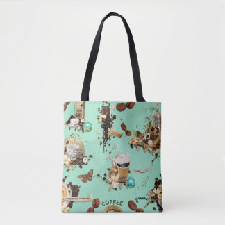 Te veel koffie groene bruine bonen mok beker tote bag