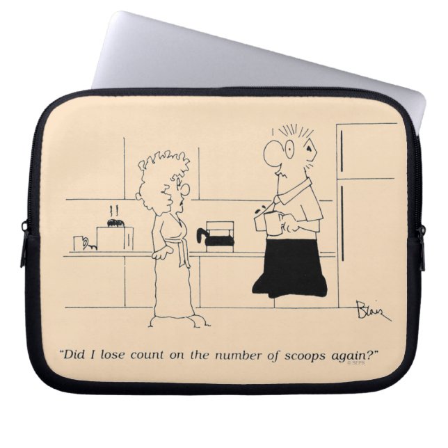 Te veel koffie laptop sleeve (Voorkant)