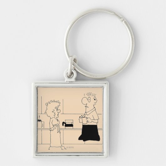 Te veel koffie sleutelhanger (Voorkant)