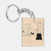 Te veel koffie sleutelhanger (Voorkant Links)