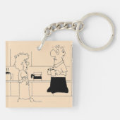 Te veel koffie sleutelhanger (Achterkant)