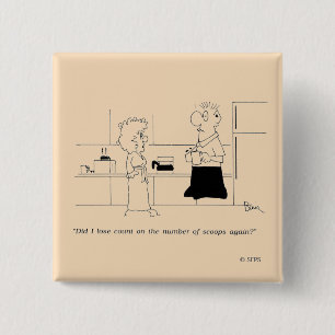 Te veel koffie vierkante button 5,1 cm