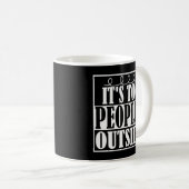 Te veel mensen buiten de Mok van Introverts (Voorkant rechts)