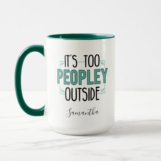 Te veel mensen buiten Introvert Gag Custom Mok (Links)