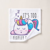 Te veel mensen buiten Unicorn Introvert Bad Handdoek (Wasdoekje)