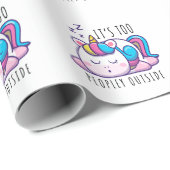 Te veel mensen buiten Unicorn Introvert Cadeaupapier (Rol Hoek)