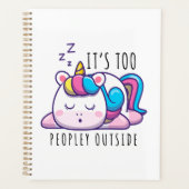 Te veel mensen buiten Unicorn Introvert Planner (Voorkant)