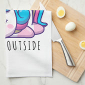 Te veel mensen buiten Unicorn Introvert Theedoek (Quarter Fold)