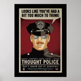 Te veel om te denken over Poster van politie