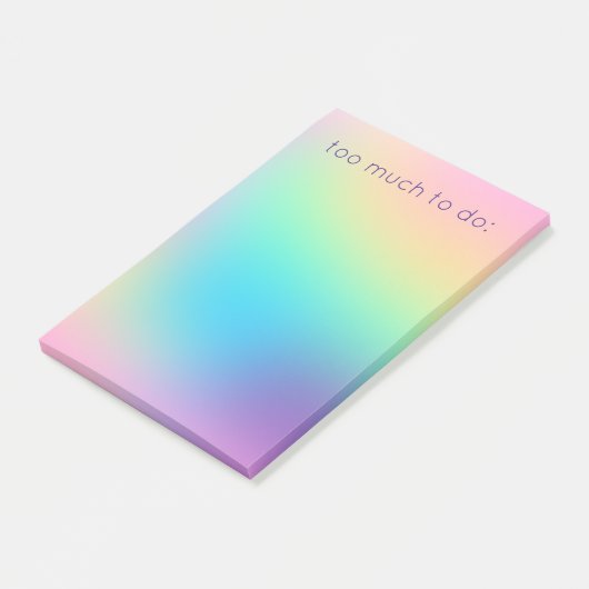 "Te veel om te doen" pasteelregenbooggradiënt Post-it® Notes (Schuin)