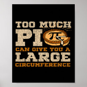 Te veel pi dag Wiskunde liefhebbers 3.14 nerdy sym Poster