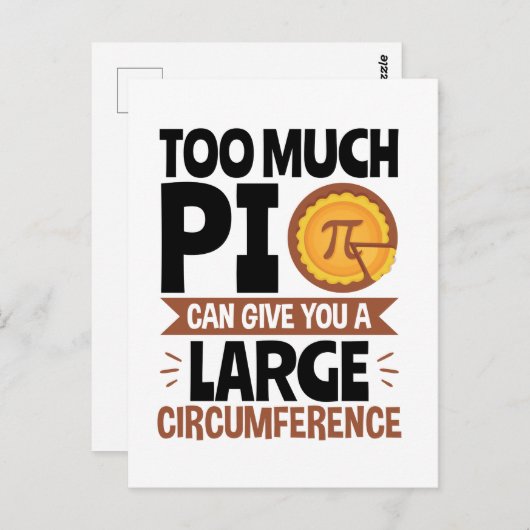 Te veel PI kan je een grote omtrek geven Briefkaart (Voorkant / Achterkant)