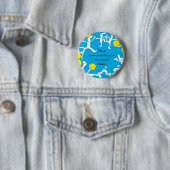 Te veel Pilates Badge, blauw Ronde Button 5,7 Cm (In situ)