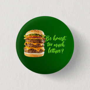 Te veel sla-anti-veganvegetarisch vlees ronde button 3,2 cm