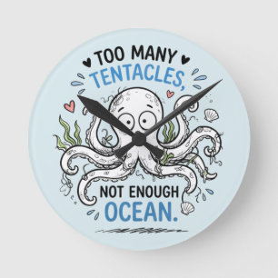 Te Veel Tentakels Oceaanliefhebber Ronde Wandklok Klok