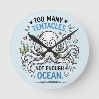 Te Veel Tentakels Oceaanliefhebber Ronde Wandklok Klok
