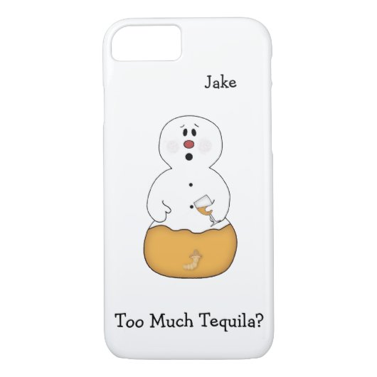Te veel Tequila Snowman iPhone 7 Hoesje (Achterkant)