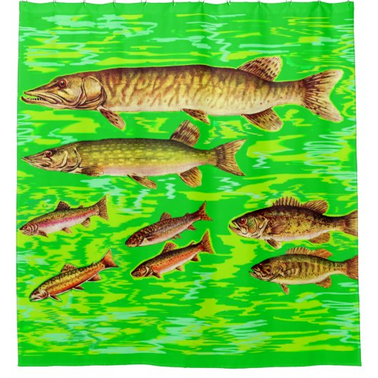 te veel vis in de zee douchegordijn (Voorkant)