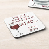 Te veel wijn? WINO Drankjes Onderzetter (Linkerzijde)