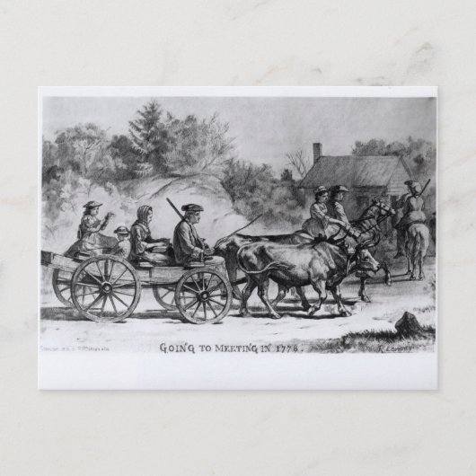 Te vergaderen in 1776, 1876 briefkaart (Voorkant)