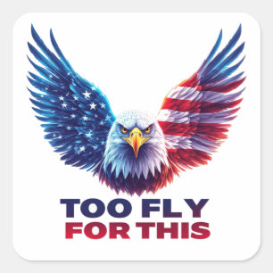 Te Vliegen Voor Deze Patriottische Amerikaanse Vla Vierkante Sticker