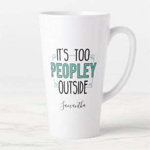 Te vol mensen buiten Introvert Gag Persoonlijk Latte Mok