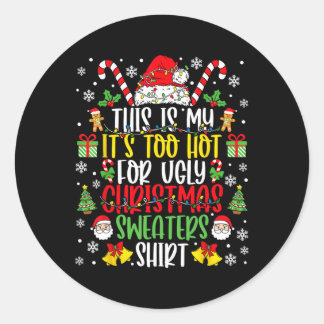 Te warme, lompige kerstzweten ronde sticker