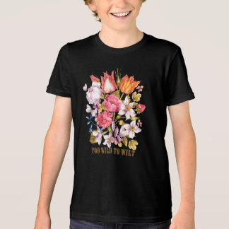 Te Wild Om Te Verwelken Vintage Bloem - Waterverf Tri-Blend Shirt