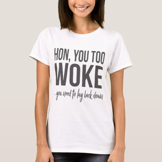 Te Woke T-Shirt Funny Subway Art (Voorkant)