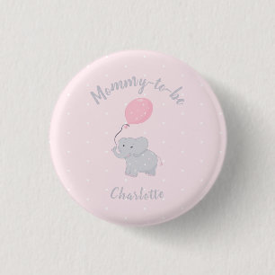 Te worden mammie Cute Elephant Baby shower Girl Ronde Button 3,2 Cm