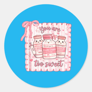 Te Zuinig Grappige Verpleegster Valentijn Insuline Ronde Sticker