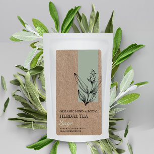 Tea à base de plantes bio Sage Kraft Étiquette
