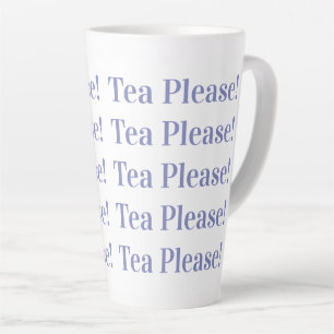 Tea Alsjeblieft Modern Periwinkle Typografie Latte Mok