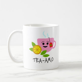 TEA-AMO | Funny Quote met zwarte tekst en roze the Koffiemok
