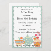 Tea and Cakes Party Uitnodiging (Voorkant / Achterkant)