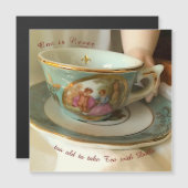 Tea avec poupées Carte magnétique (Devant / Derrière)