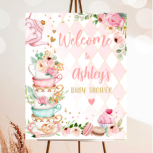 Tea Baby shower Baby is Brouwen Meisje Welkom Poster