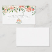 Tea Baby shower Floral Enclosure Card Informatiekaartje (Voorkant / Achterkant)