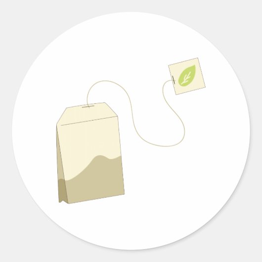 Tea Bag Ronde Sticker (Voorkant)