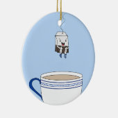 Tea bag springt in kop keramisch ornament (Rechts)