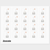 Tea bag vierkante sticker (Vel)