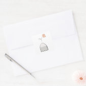 Tea bag vierkante sticker (Envelop)