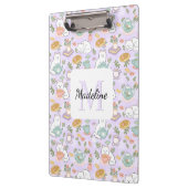 Tea & Bookish Cats Personalized Monogram Clipboard Klembord (Links)