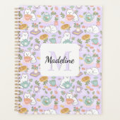 Tea & Bookish Cats Spiral Planner (Devant)