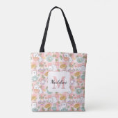 Tea & Bookish Cats Tote Bag Pink (Dos)
