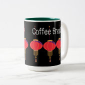 Tea Break Coffee Break Texte Deux Tone Mug Light P (Devant droit)
